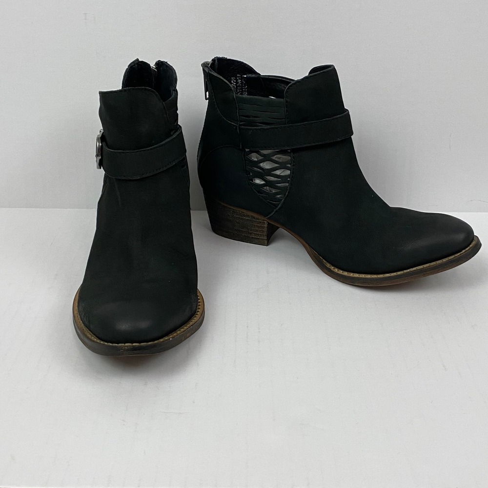 New Charles by Charles David Women's Size 5 Black Cutout Block Heel Ankle Boots